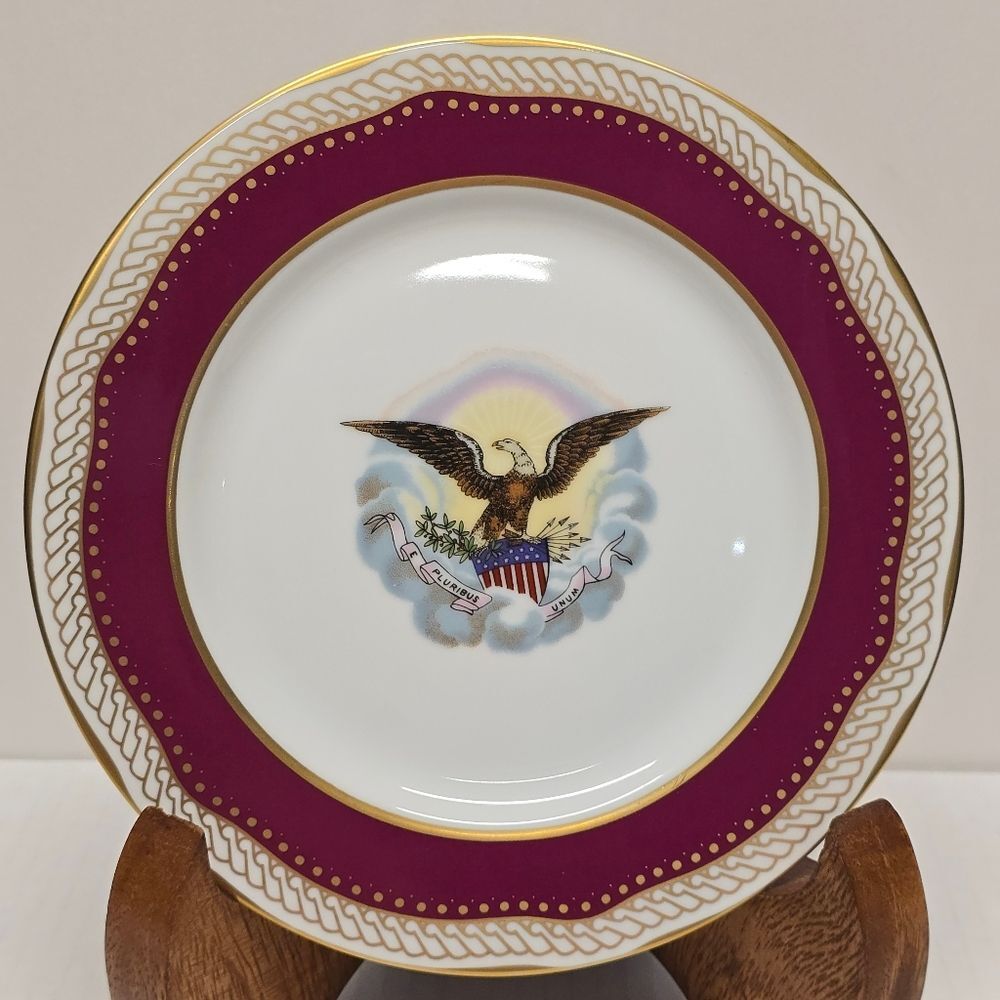 Woodmere Abraham Lincoln White House Dessert Collection Plate American Eagle